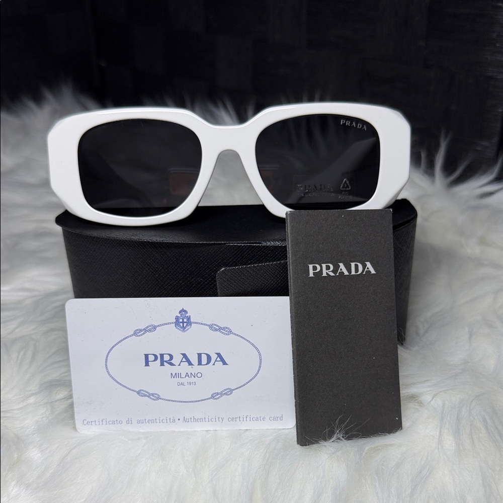 Prada Ivory Sunglasses with Black Lenses - Picture 6 of 6